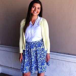 Blue and white skirt (with pockets!)